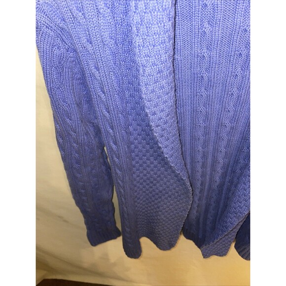 L.L. Bean Women’s Open Cardigan Size Small Blue Cable Knit Cozy Comfort Party - Picture 6 of 12